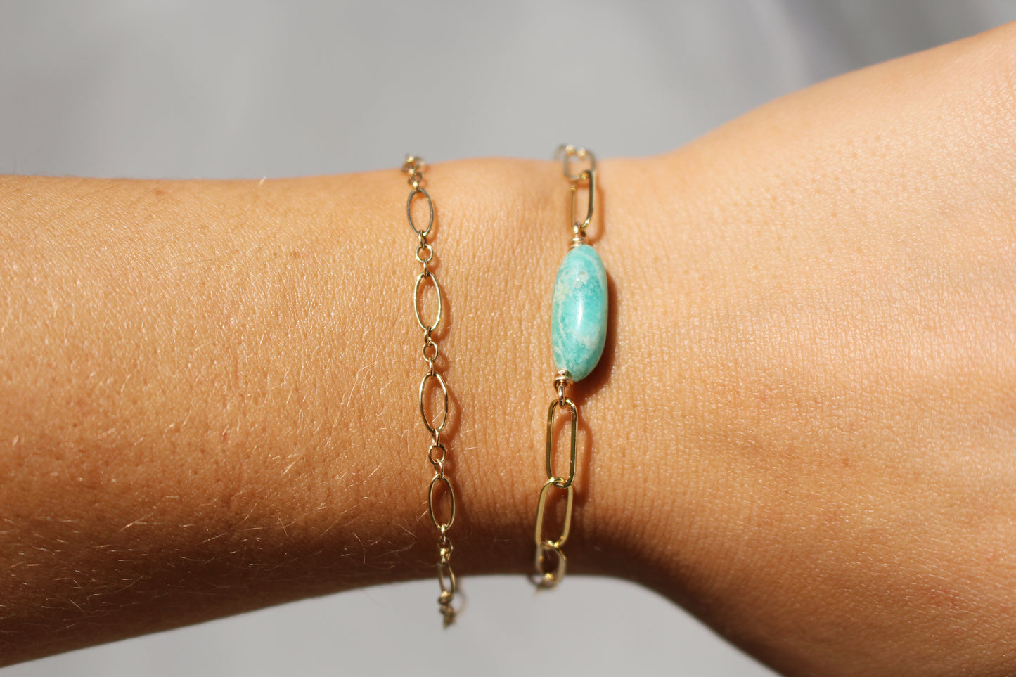 Amazonite Paperclip Chain Bracelet