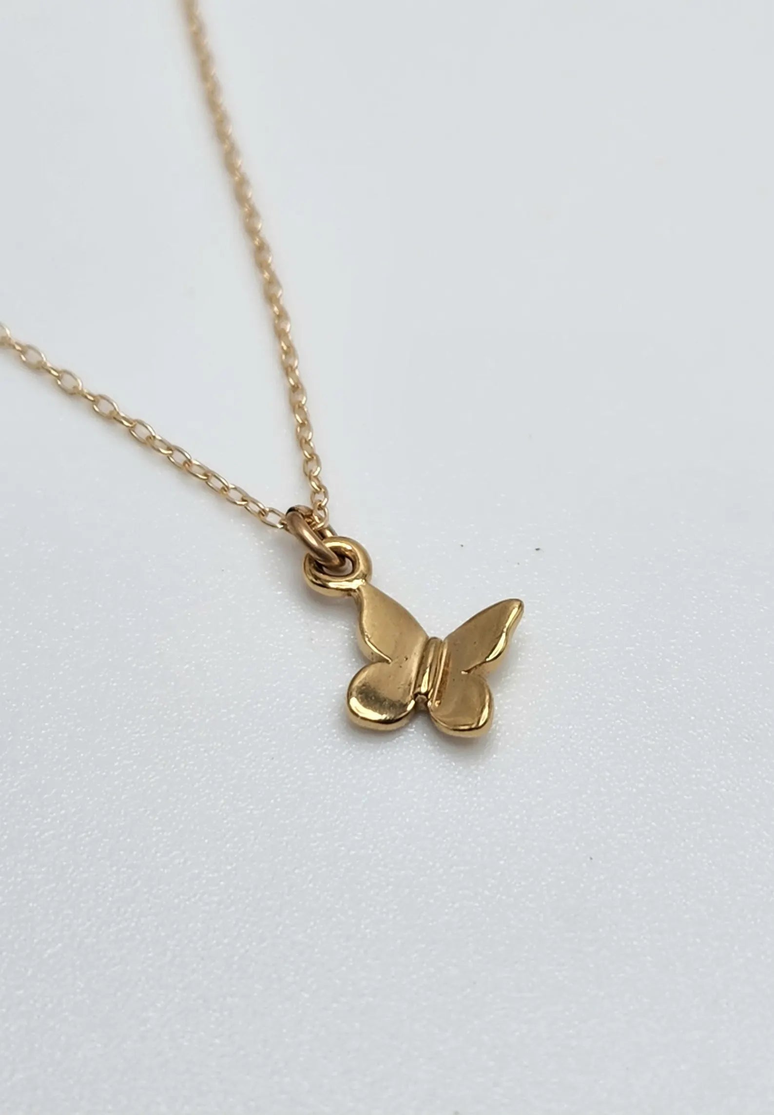 Tiny 3D Butterfly Necklace, Sterling Silver, Gold Vermeil My Store
