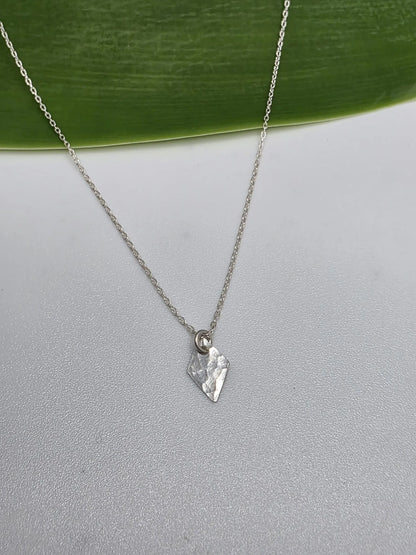 Tiny Hammered Diamond Pendant Necklace, 14k Gold Fill, Sterling Silver My Store