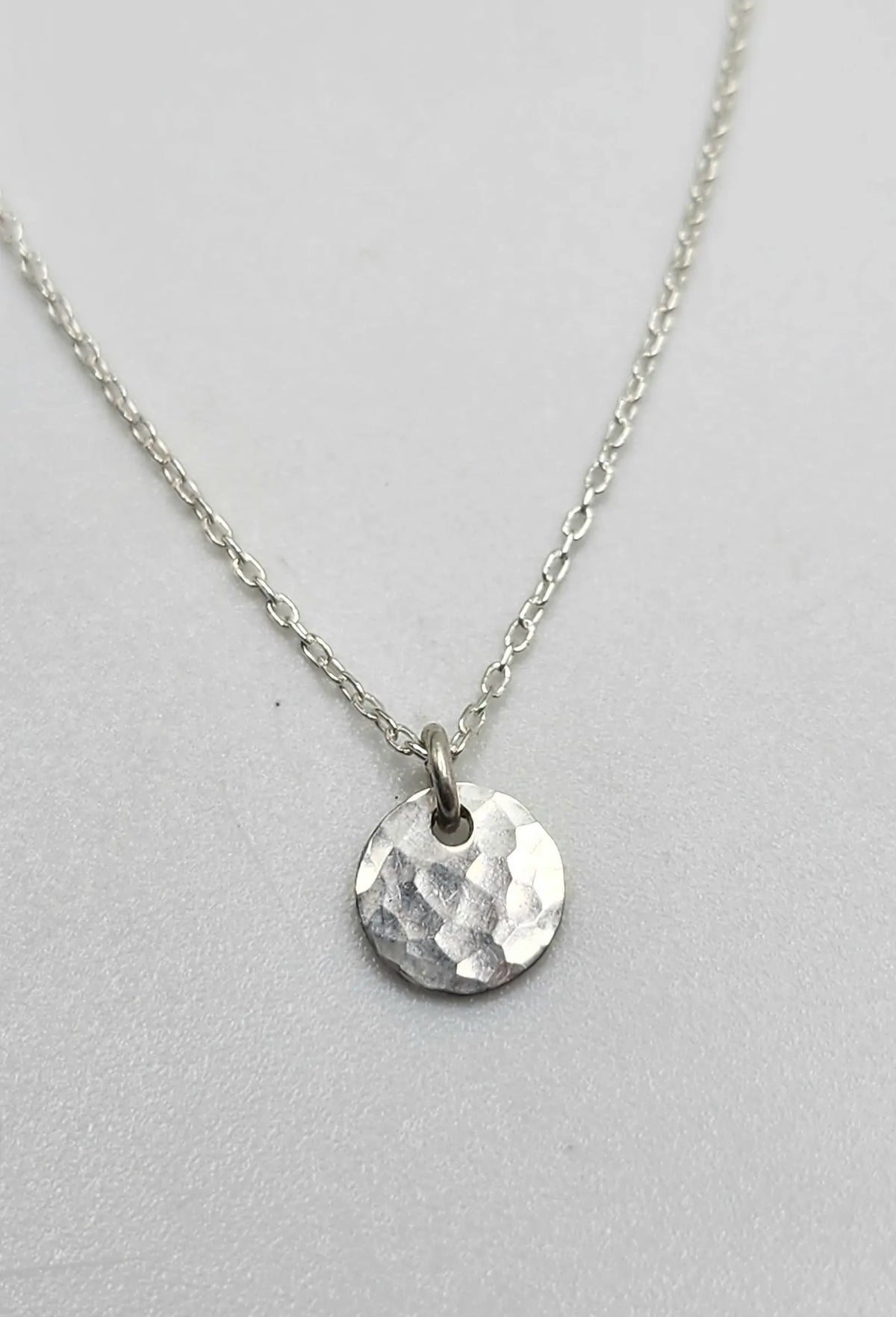 Teenie Tiny 14k Gold Fill Hammered Disk Necklace My Store