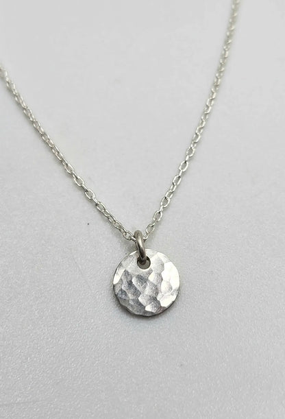 Teenie Tiny 14k Gold Fill Hammered Disk Necklace My Store