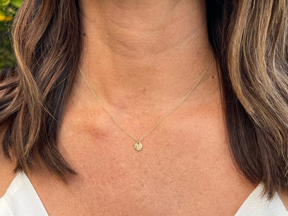 Teenie Tiny 14k Gold Fill Hammered Disk Necklace My Store