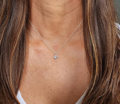 Tiny 3D Sterling Silver Butterfly Necklace My Store