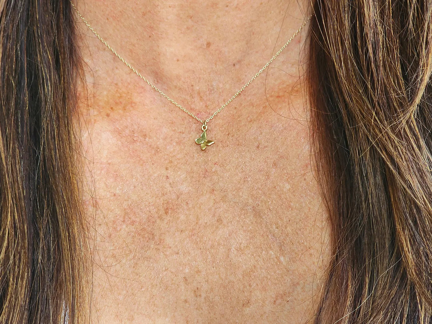 Tiny 3D Gold Vermeil Butterfly Necklace My Store