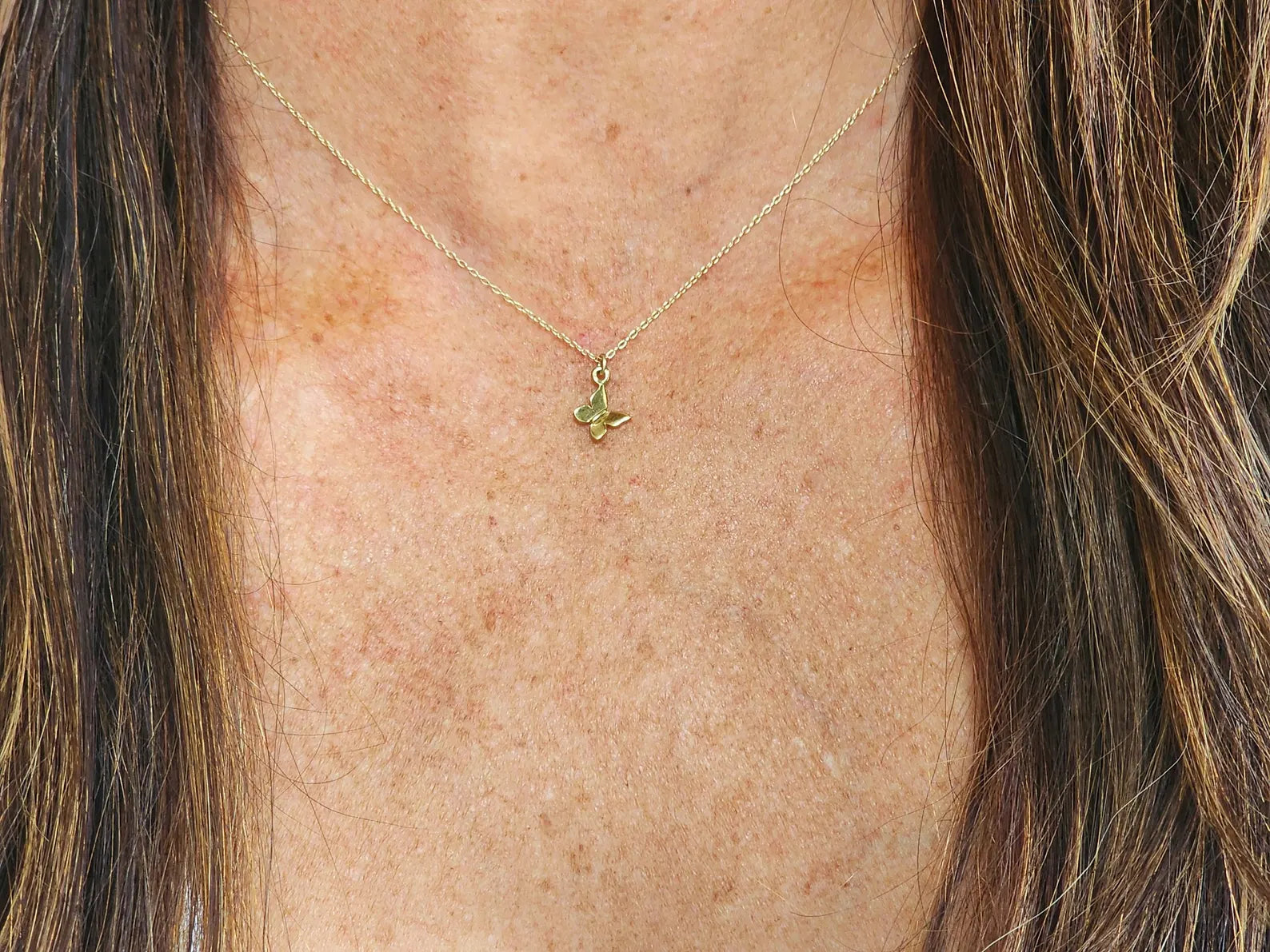 Tiny 3D Gold Vermeil Butterfly Necklace My Store
