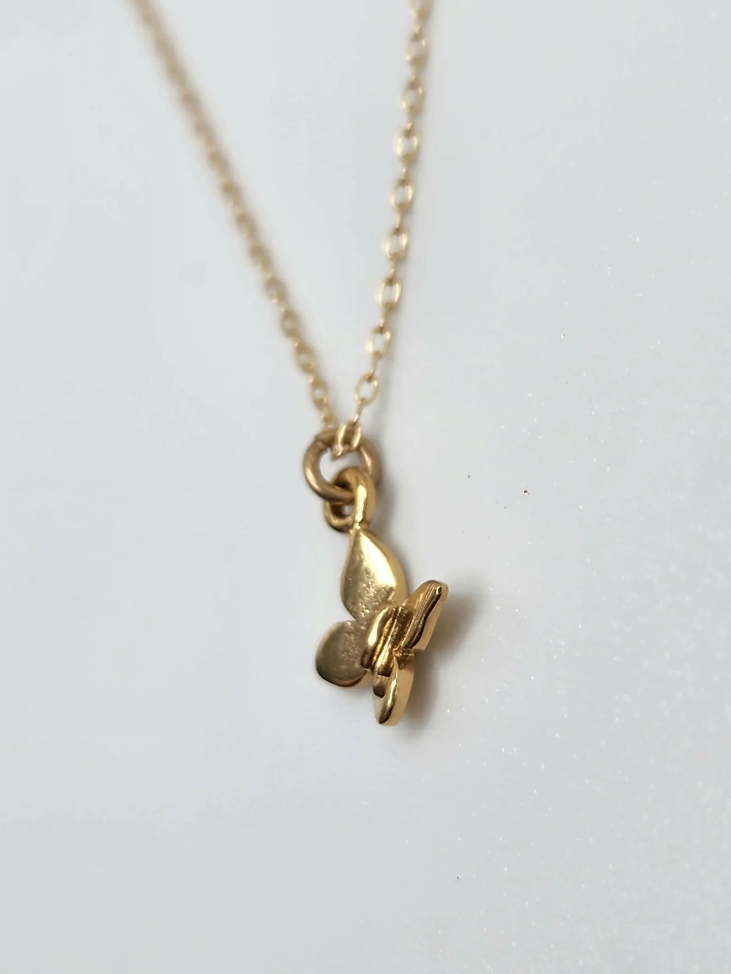 Tiny 3D Gold Vermeil Butterfly Necklace My Store