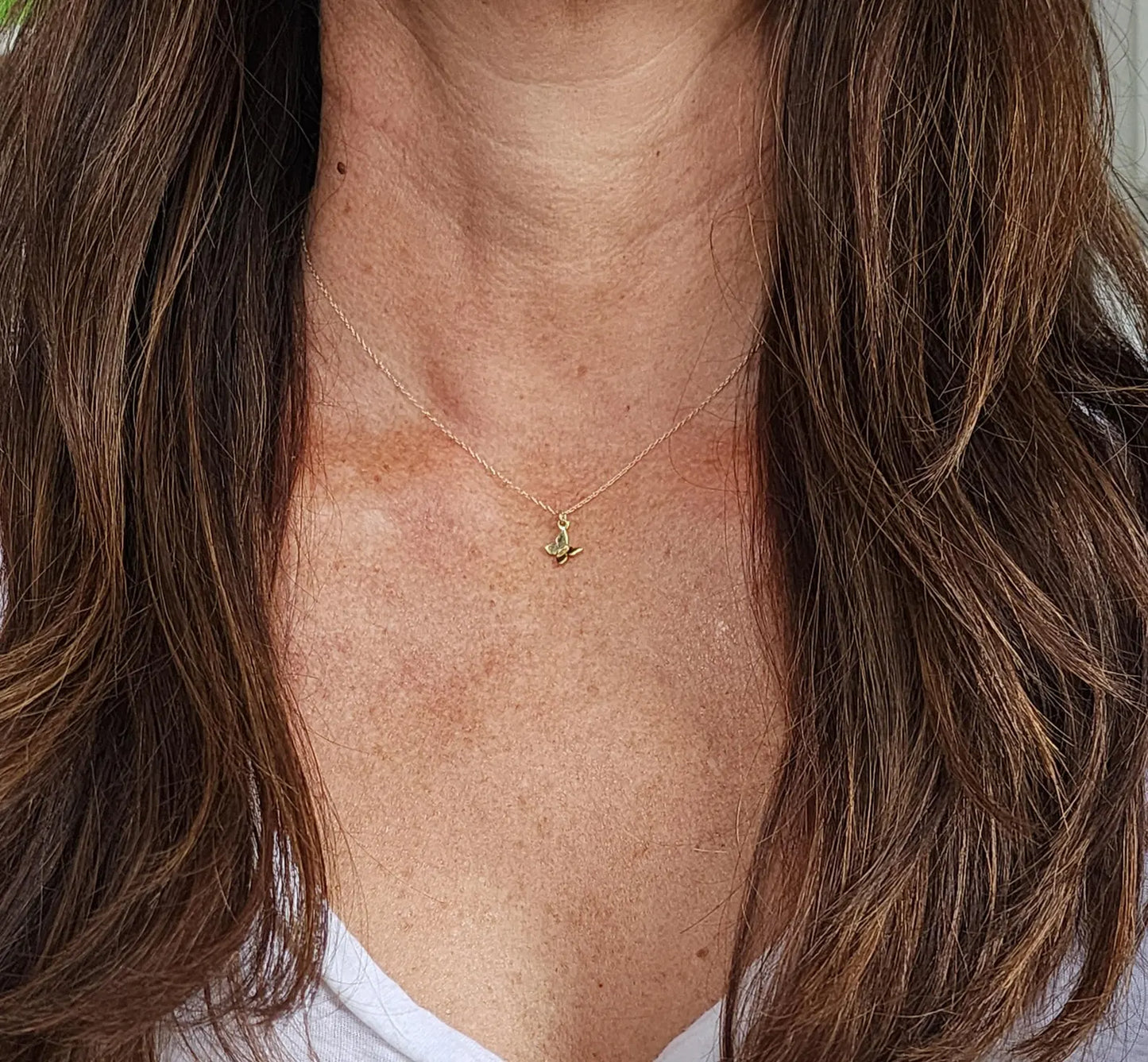 Tiny 3D Gold Vermeil Butterfly Necklace My Store