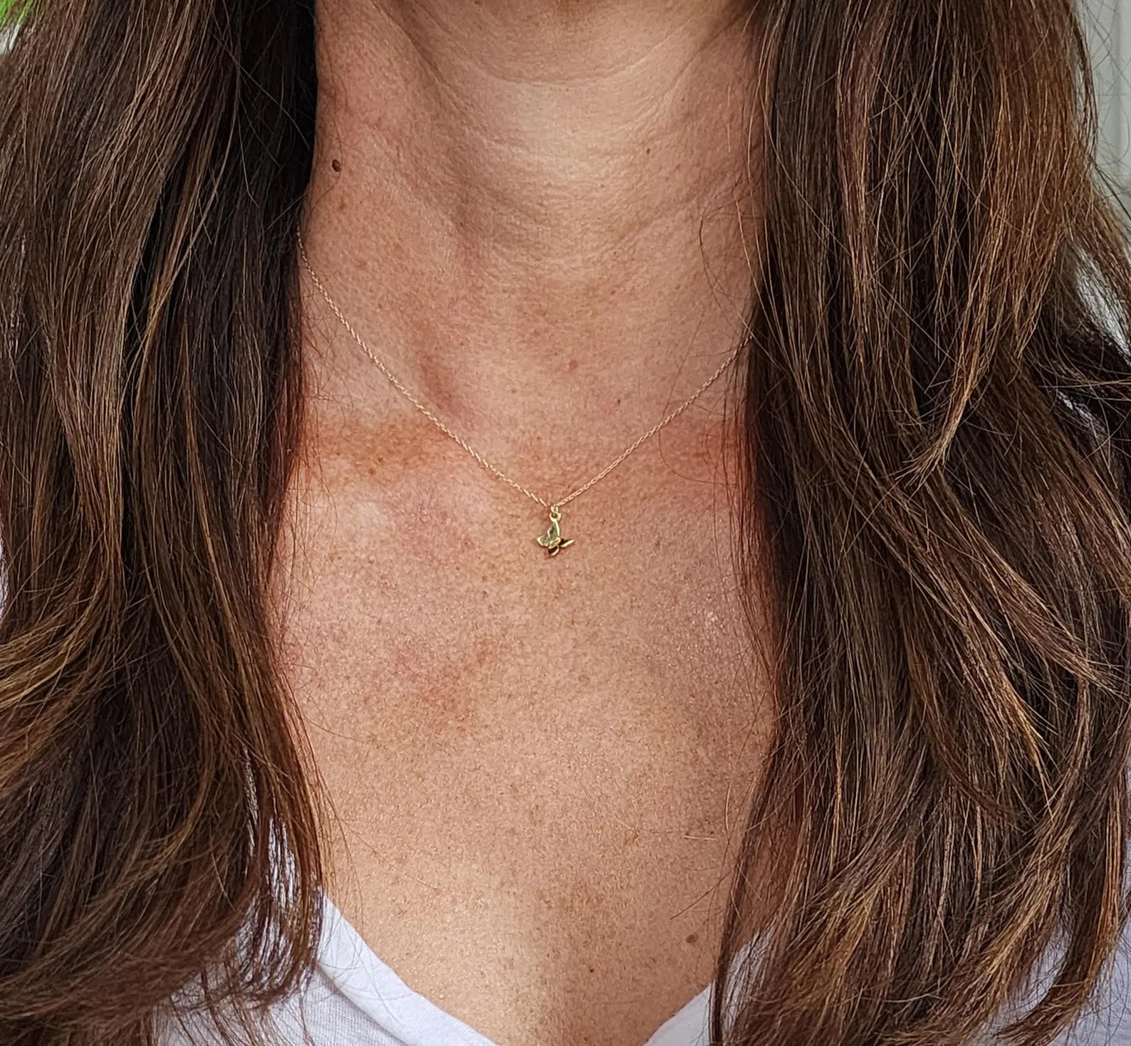 Tiny 3D Gold Vermeil Butterfly Necklace My Store