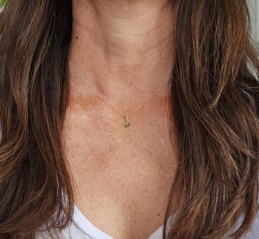 Tiny 3D Gold Vermeil Butterfly Necklace My Store