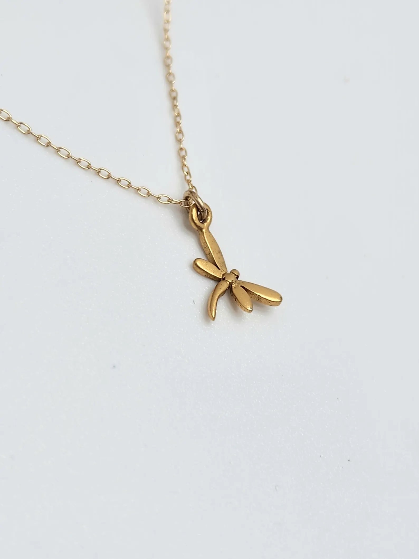 Tiny 3D Gold Vermeil Dragonfly Necklace My Store