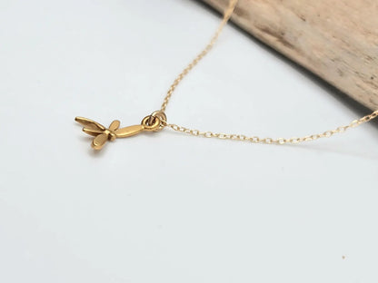 Tiny 3D Gold Vermeil Dragonfly Necklace My Store