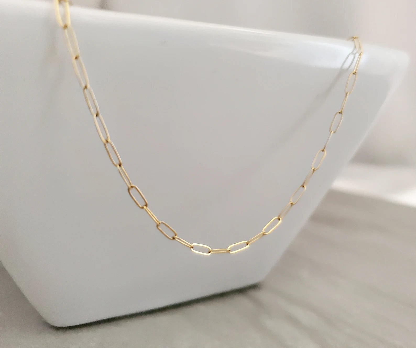Gold Filled Tiny Paperclip Chain Anklet My Store