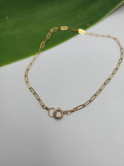 Gold Filled Tiny Paperclip Chain Anklet My Store