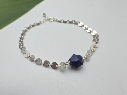 Blue Lapis and 14k Gold Fill Sequin Chain Bracelet My Store