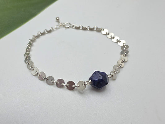 Blue Lapis and 14k Gold Fill Sequin Chain Bracelet My Store