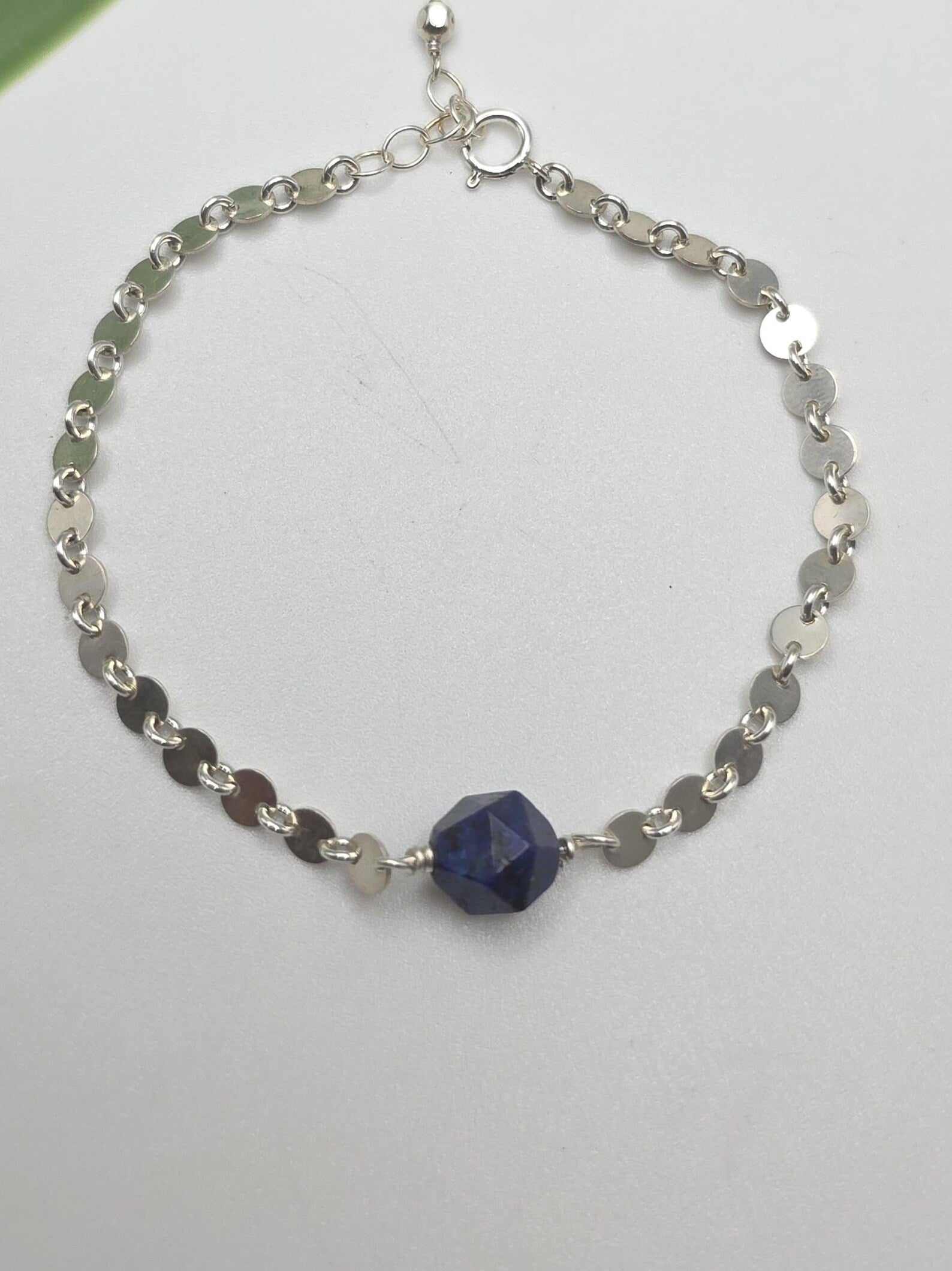 Blue Lapis and 14k Gold Fill Sequin Chain Bracelet My Store