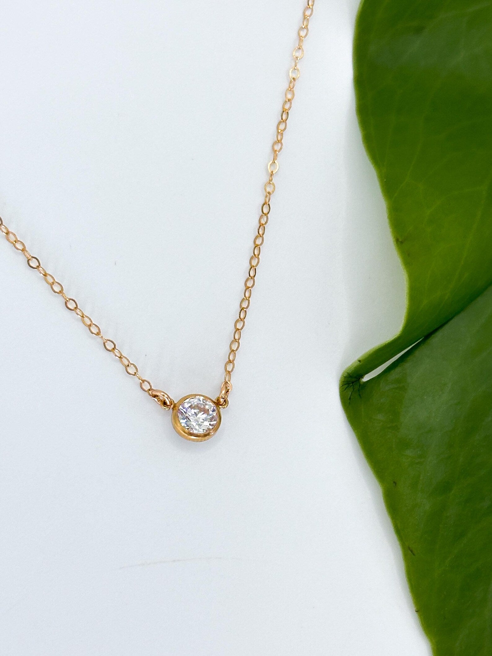 Dainty CZ Necklace on Sterling Silver Chain My Store