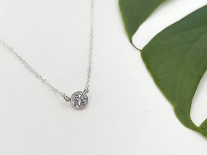 Dainty CZ Necklace on Sterling Silver Chain My Store