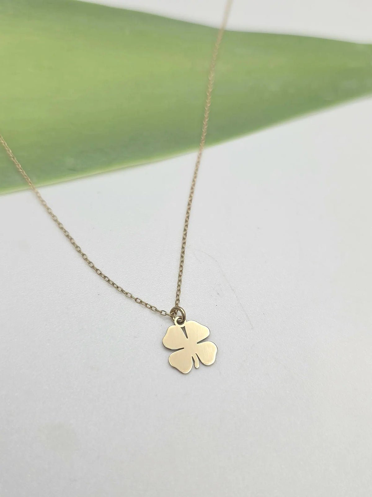 Gold Shamrock Necklace, 4 Leaf Clover My Store
