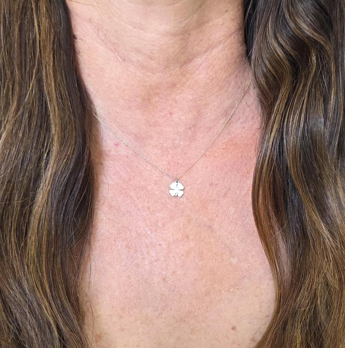 Gold Shamrock Necklace, 4 Leaf Clover My Store