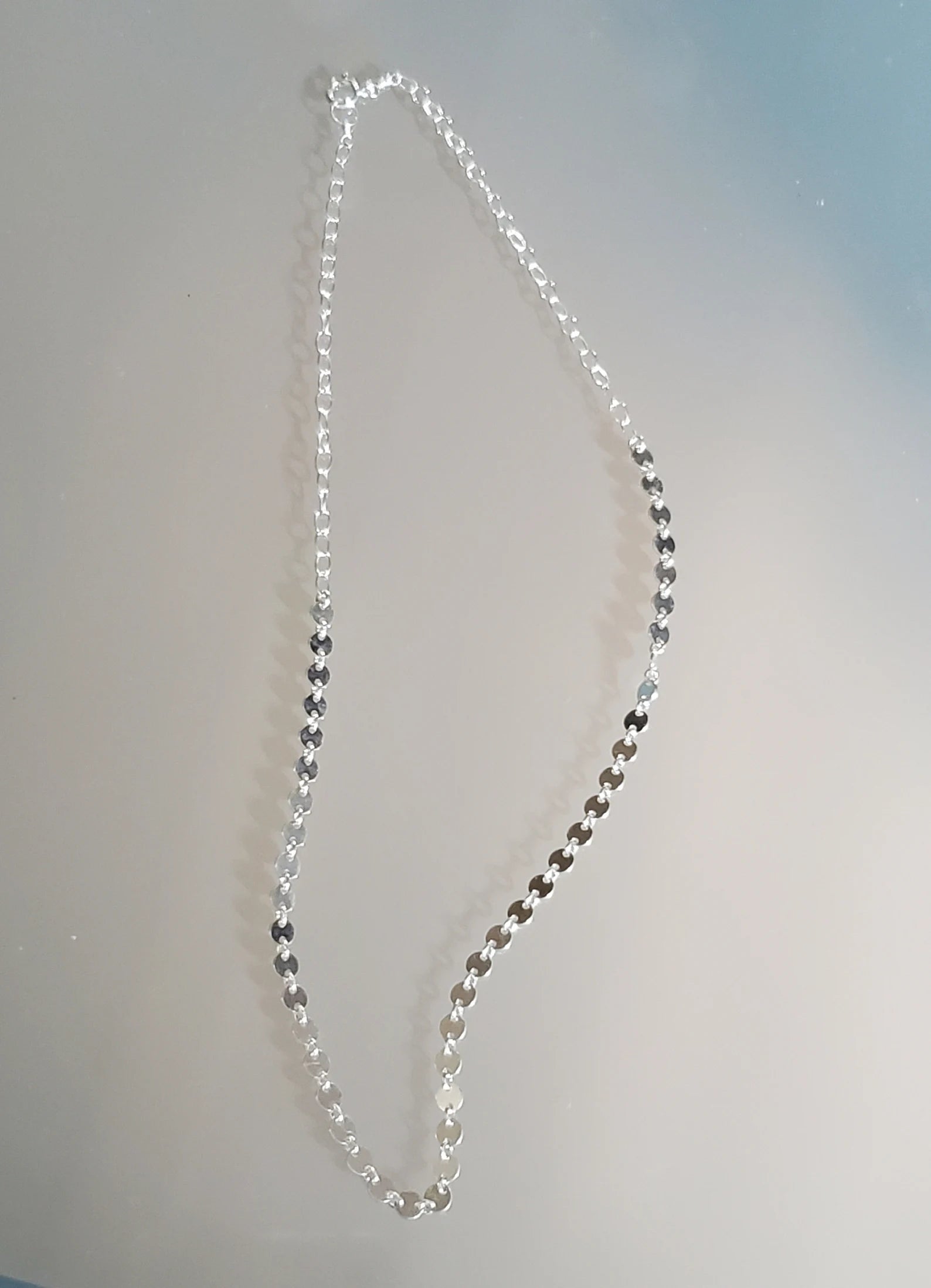 Sterling Silver Adjustable Sequin Necklace My Store