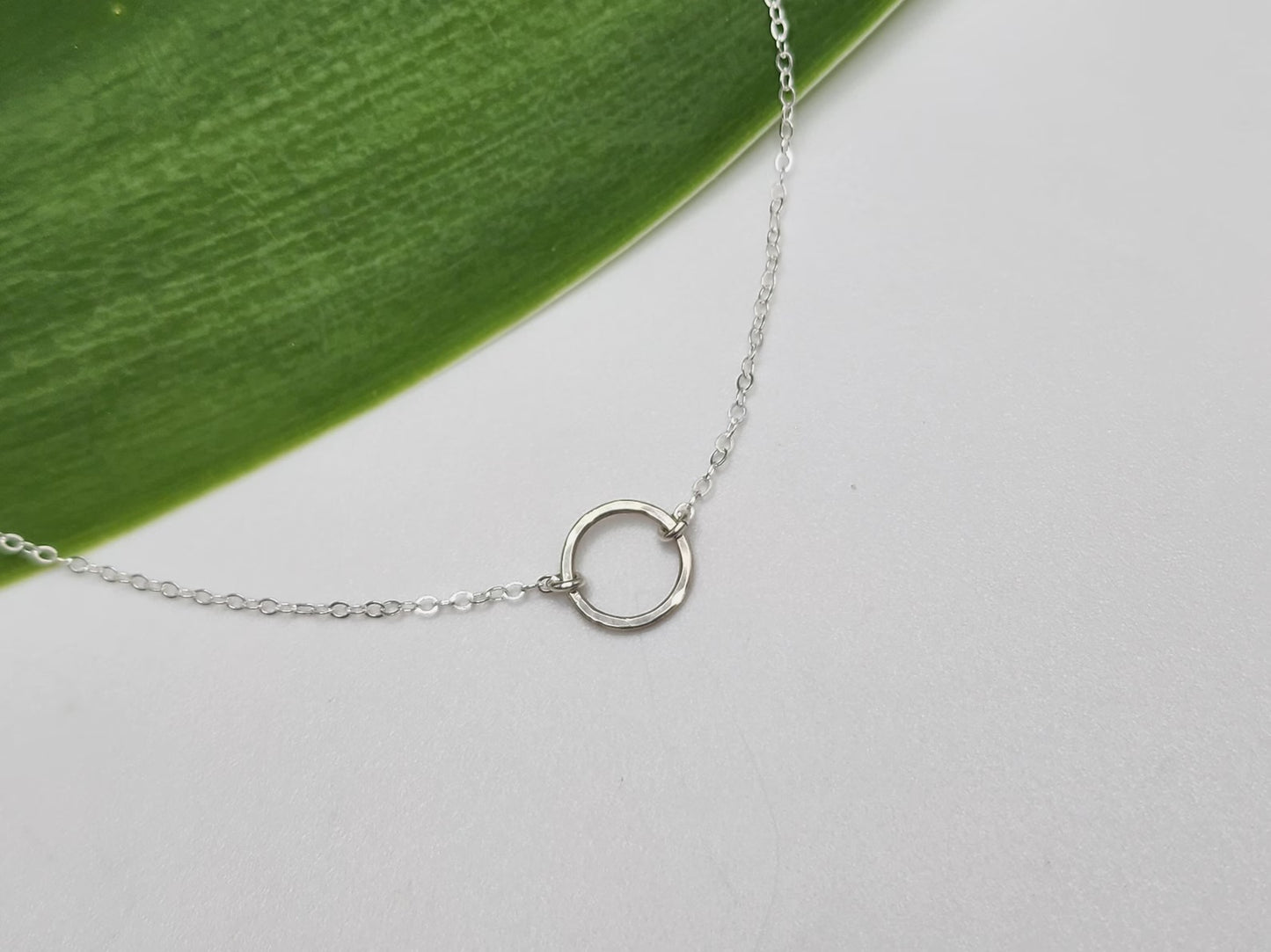Tiny Sterling Silver Open Circle Karma Necklace My Store