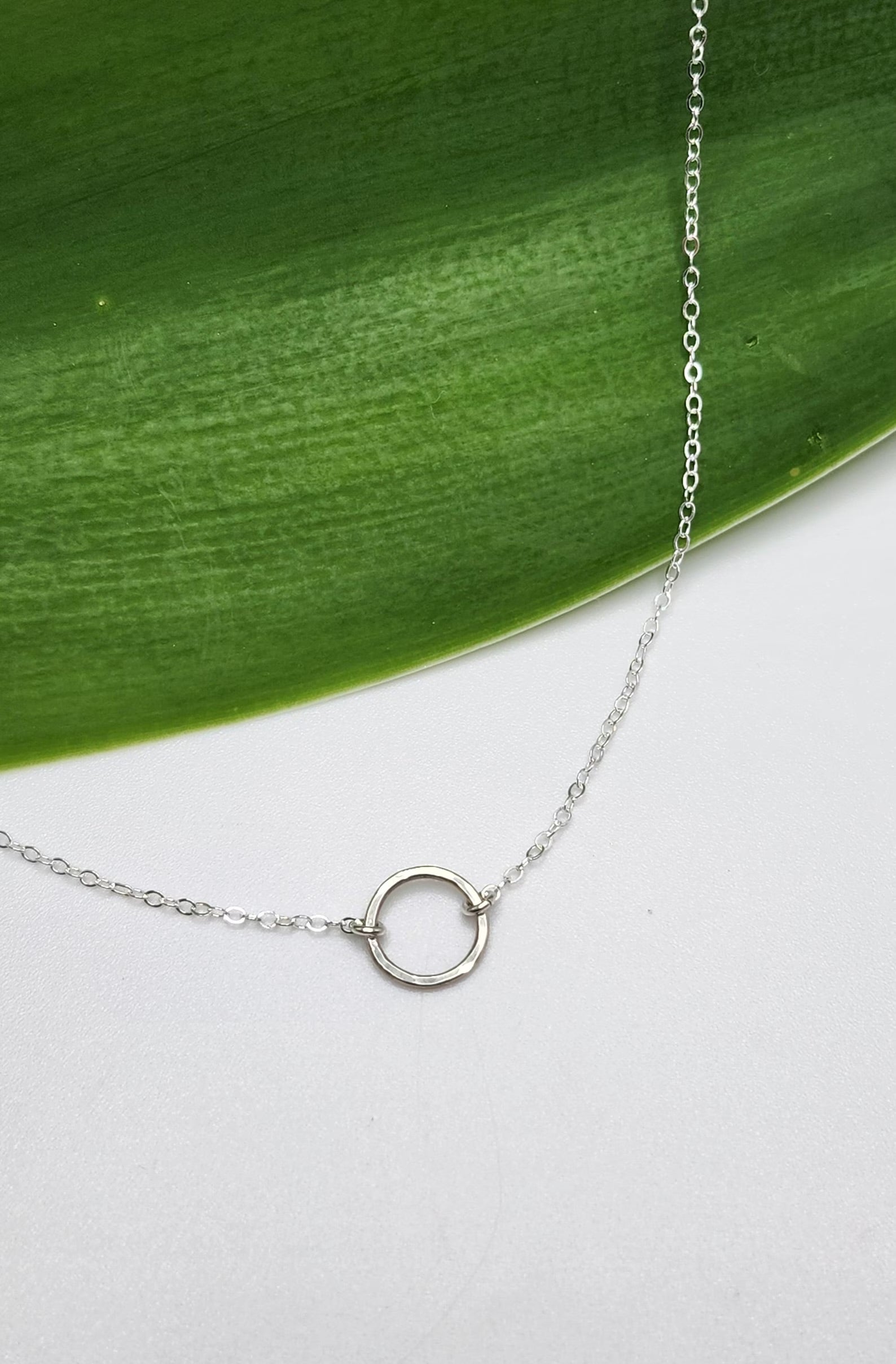 Tiny Sterling Silver Open Circle Karma Necklace My Store