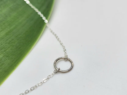 Tiny Sterling Silver Open Circle Karma Necklace My Store