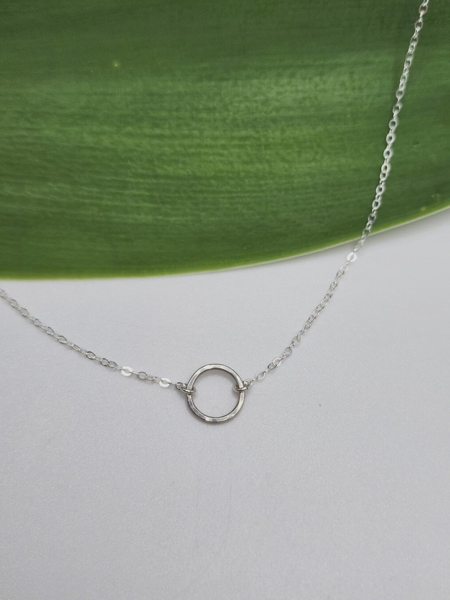 Tiny Sterling Silver Open Circle Karma Necklace My Store