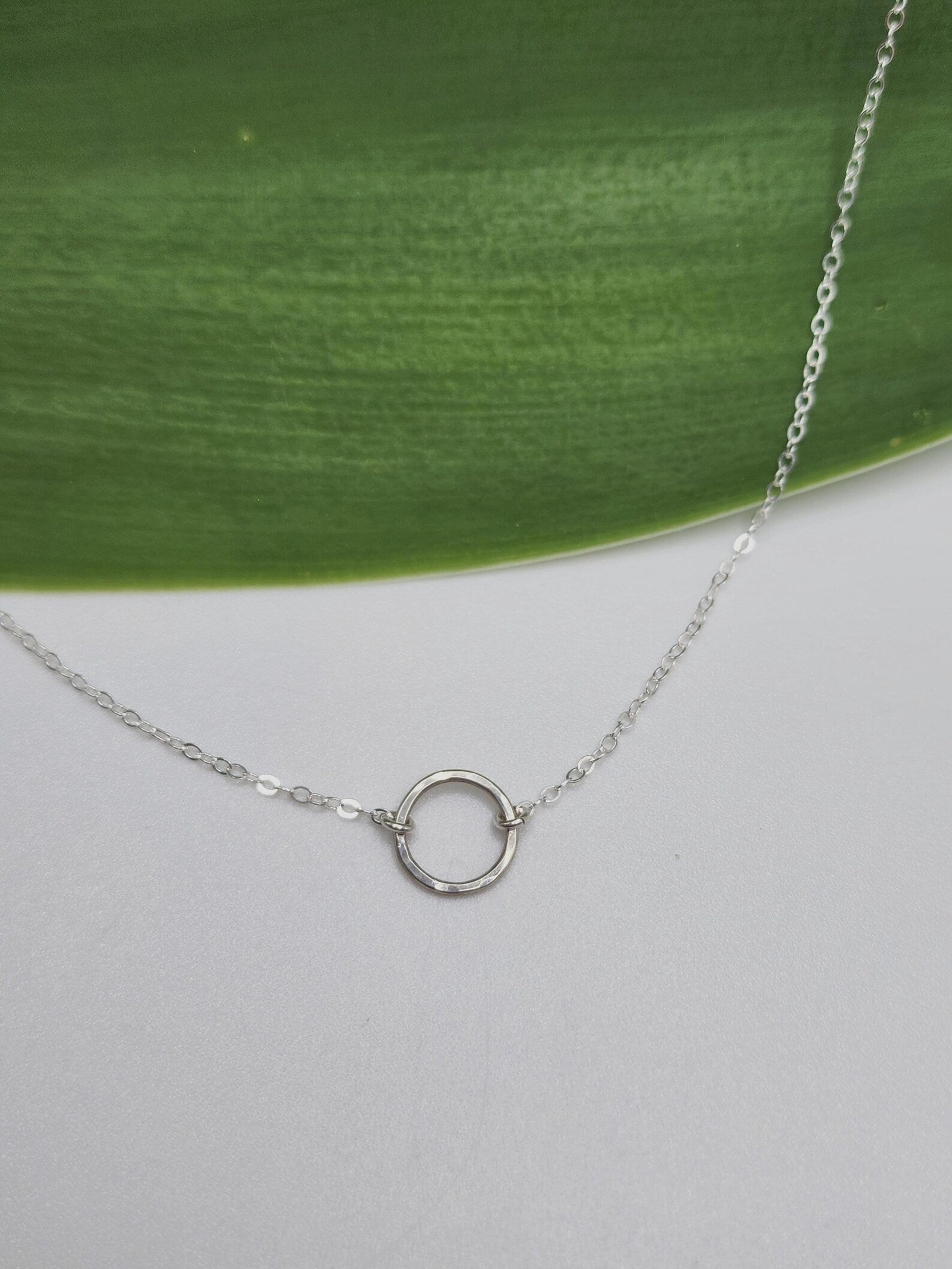 Tiny Sterling Silver Open Circle Karma Necklace My Store