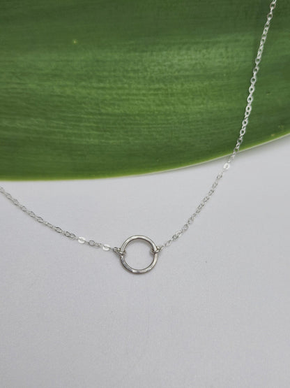 Tiny Sterling Silver Open Circle Karma Necklace My Store