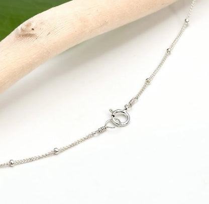 Silver Hammered Circle Necklace on Satellite Chain, 3 Sizes My Store
