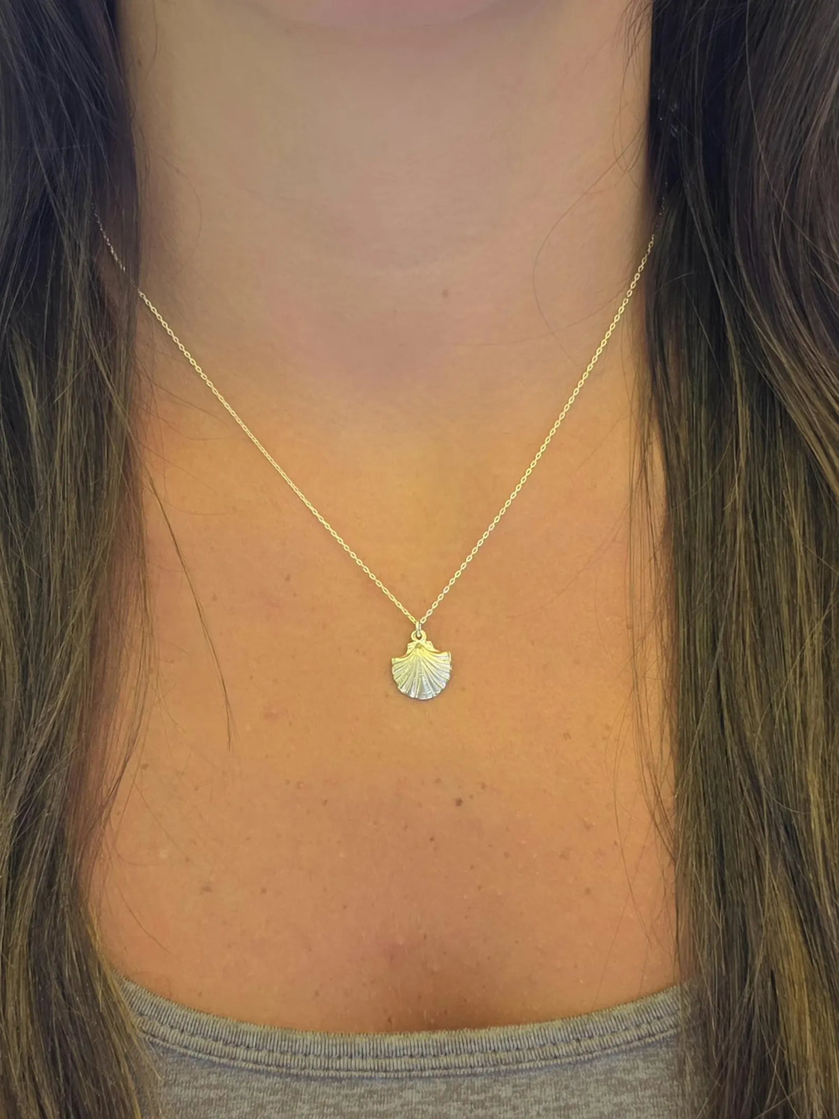 Sterling Silver Clam Shell Necklace My Store