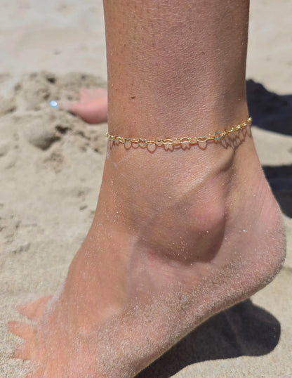 14k Gold Filled Heart Chain Anklet My Store