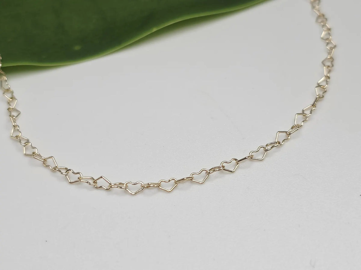 14k Gold Filled Heart Chain Anklet My Store
