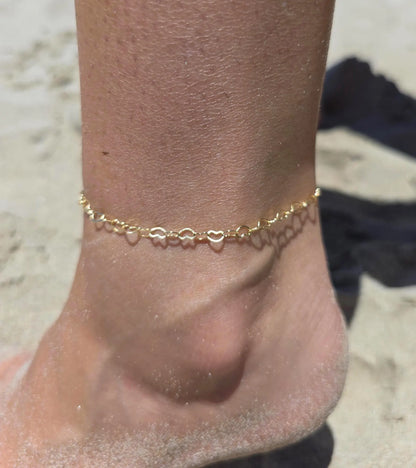 14k Gold Filled Heart Chain Anklet My Store