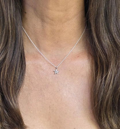 Tiny Sterling Silver Starfish Pendant Necklace My Store
