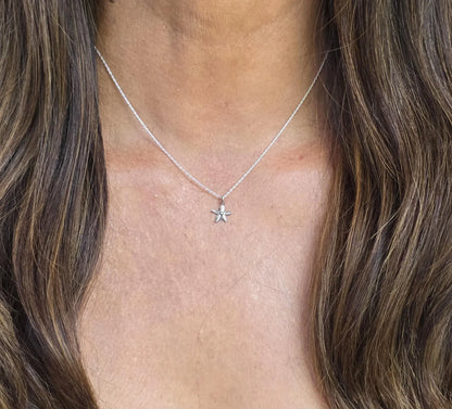 Tiny Sterling Silver Starfish Pendant Necklace My Store