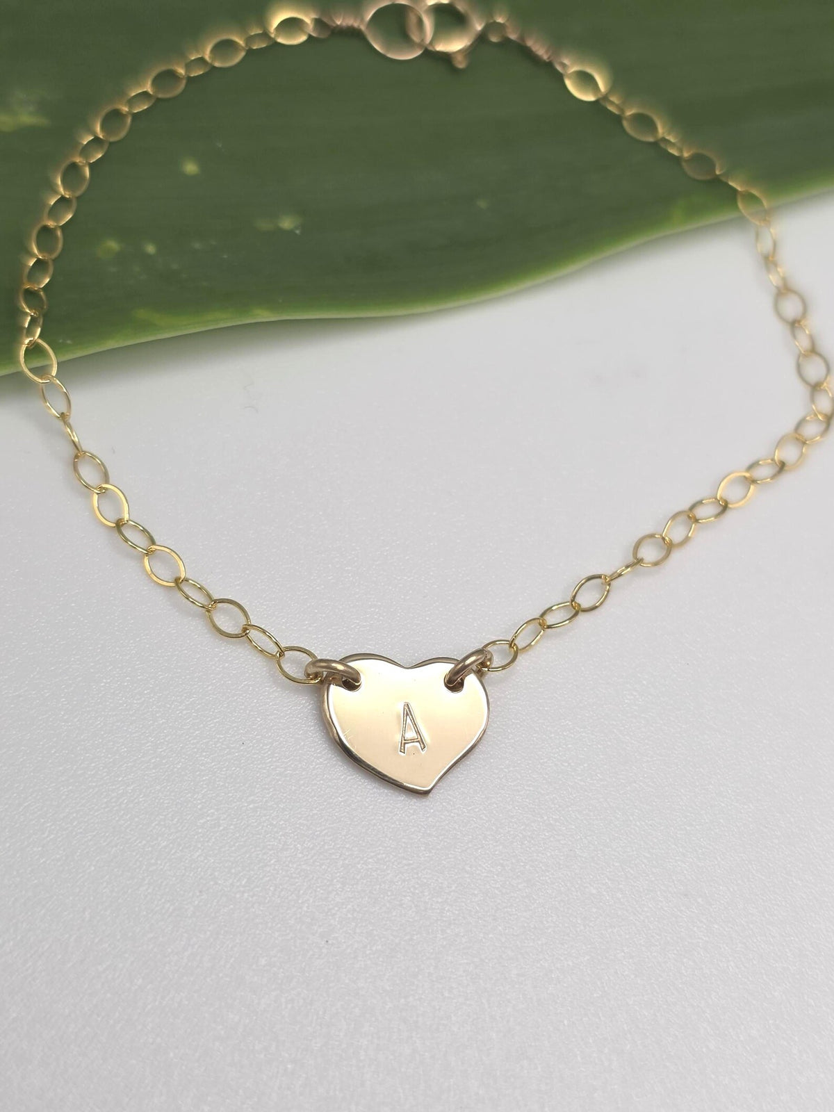Tiny Gold Monogram Heart Bracelet My Store