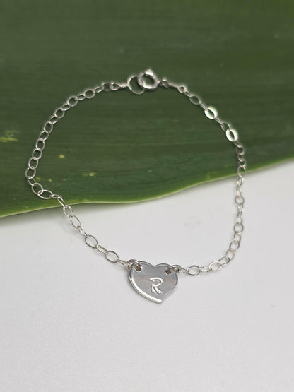 Tiny Gold Monogram Heart Bracelet My Store