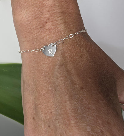 Tiny Gold Monogram Heart Bracelet My Store
