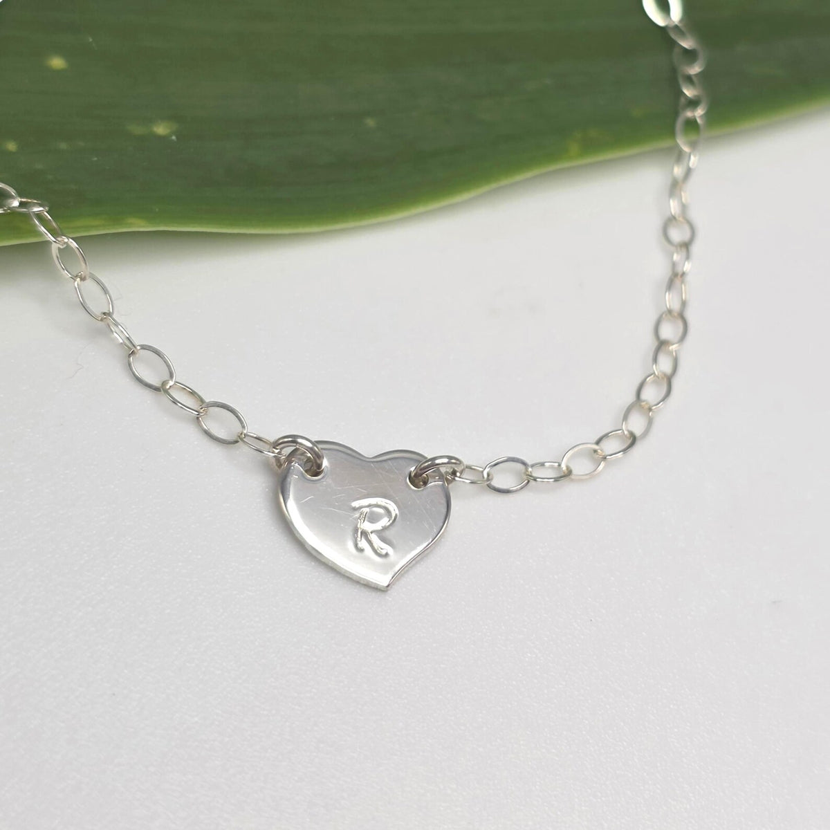 Tiny Silver Monogram Heart Bracelet My Store