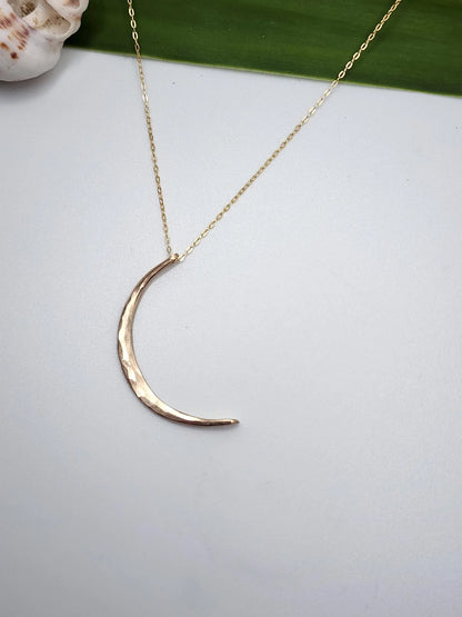 Gold Fill Hammered Crescent Moon Necklace My Store