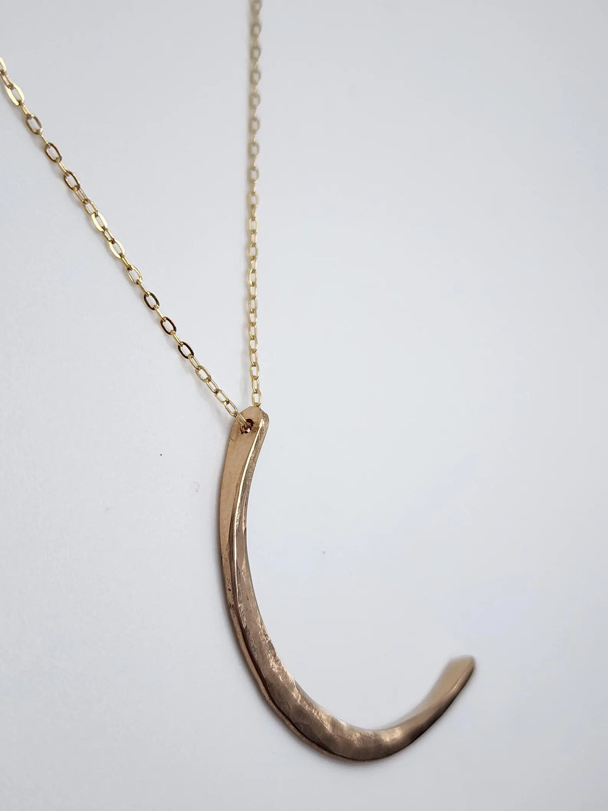 Gold Fill Hammered Crescent Moon Necklace My Store