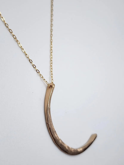 Gold Fill Hammered Crescent Moon Necklace My Store