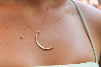 Gold Fill Hammered Crescent Moon Necklace My Store