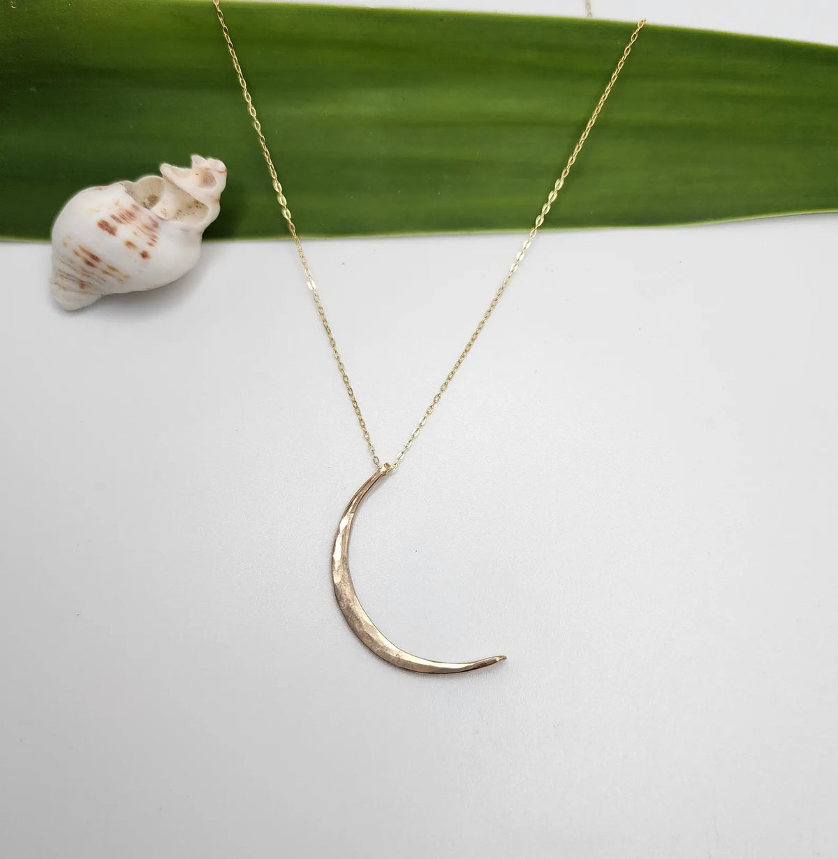 Gold Fill Hammered Crescent Moon Necklace My Store