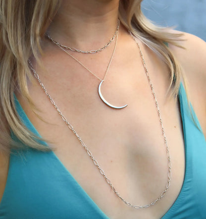 Gold Fill Hammered Crescent Moon Necklace My Store