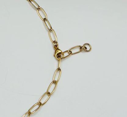 Large Hammered Disk on Paperclip Chain, Sterling Silver or 14k Gold Fill My Store