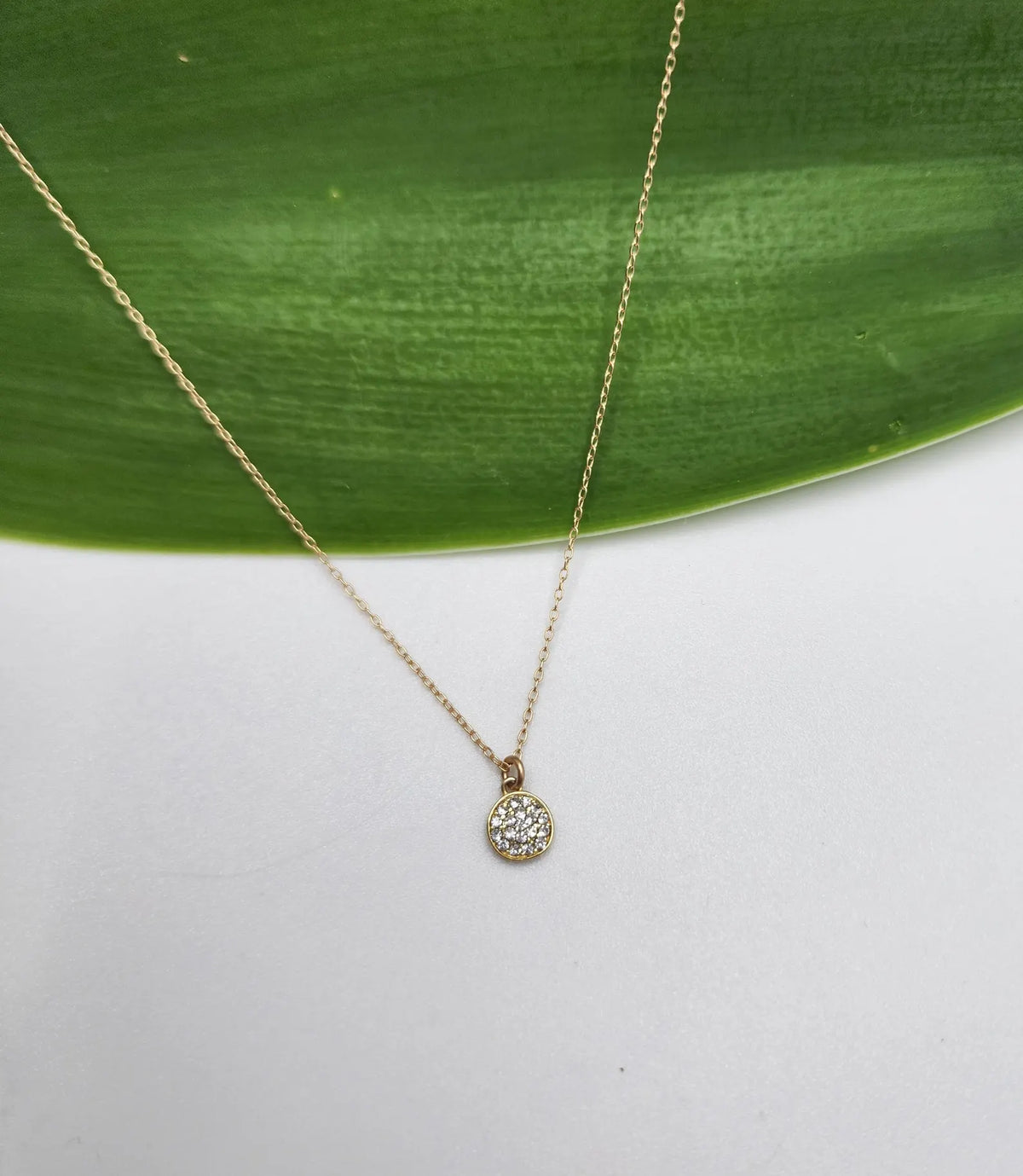 Tiny Gold Pave Charm Necklace My Store